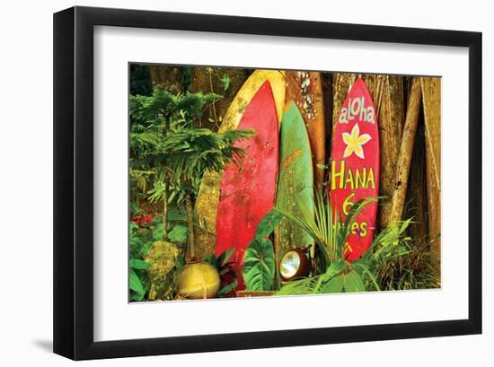 Board in Maui-null-Framed Art Print