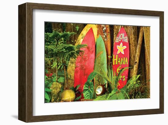 Board in Maui-null-Framed Art Print