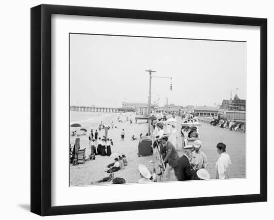 Board Walk Beach, Asbury Park, N.J.-null-Framed Photo