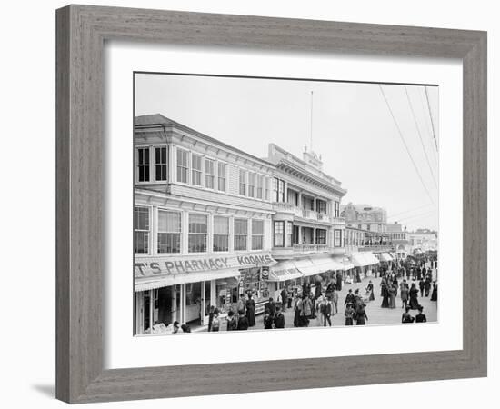 Board Walk Towards Steel Pier, Atlantic City, N.J.-null-Framed Photo