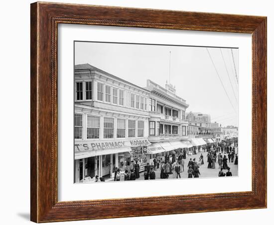 Board Walk Towards Steel Pier, Atlantic City, N.J.-null-Framed Photo