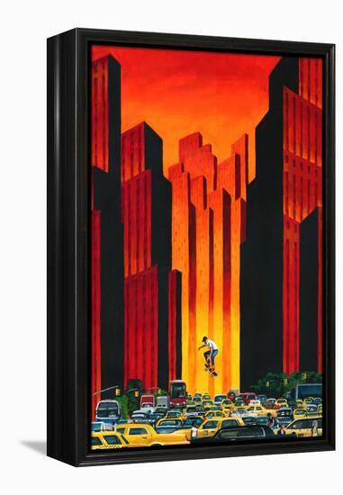 Board with Traffic-Mark Ulriksen-Framed Stretched Canvas