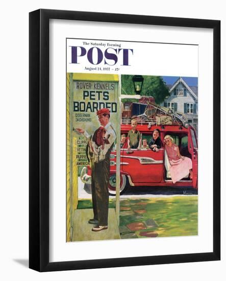 "Boarding the Dog" Saturday Evening Post Cover, August 24, 1957-Earl Mayan-Framed Giclee Print