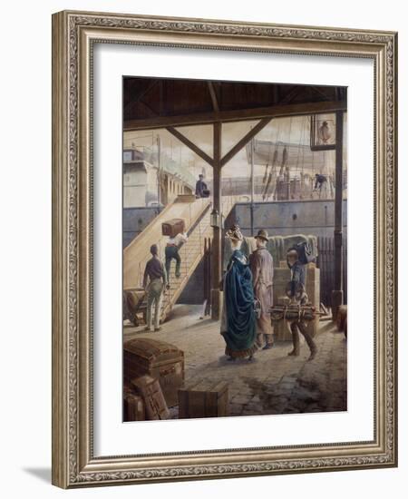 Boarding the Ship for New York-Louis Auguste Loustaunau-Framed Giclee Print