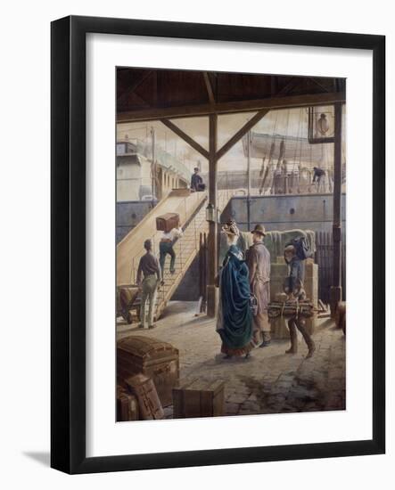 Boarding the Ship for New York-Louis Auguste Loustaunau-Framed Giclee Print