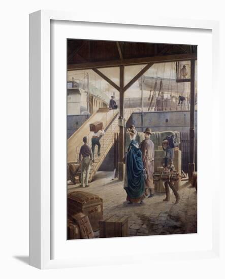 Boarding the Ship for New York-Louis Auguste Loustaunau-Framed Giclee Print