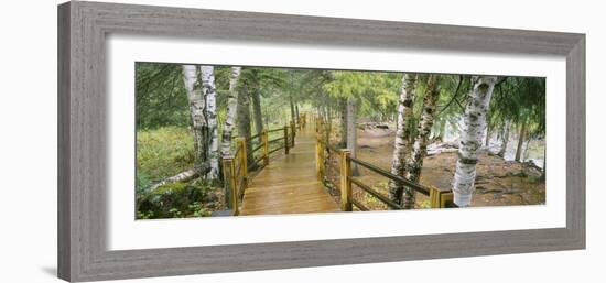 Boardwalk Along a River, Gooseberry River, Gooseberry Falls State Park, Minnesota, USA-null-Framed Photographic Print