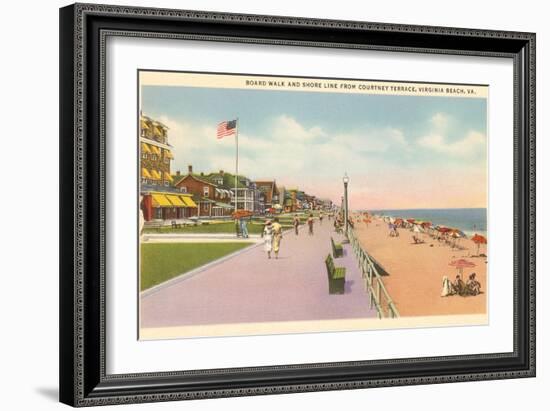 Boardwalk and Beach, Virginia Beach, Virginia-null-Framed Art Print