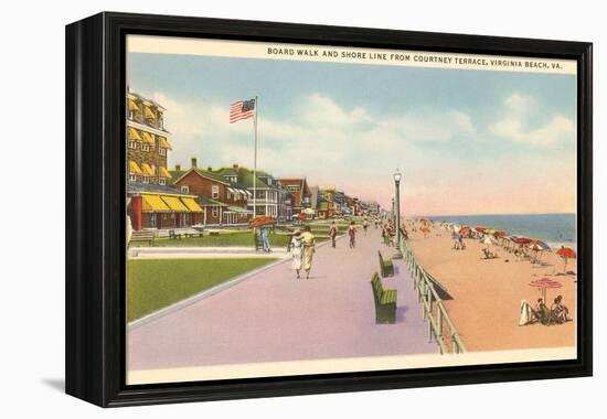 Boardwalk and Beach, Virginia Beach, Virginia-null-Framed Stretched Canvas