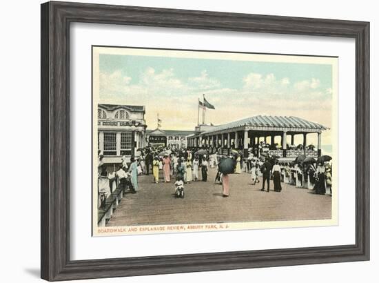 Boardwalk and Esplanade, Asbury Park, New Jersey-null-Framed Art Print