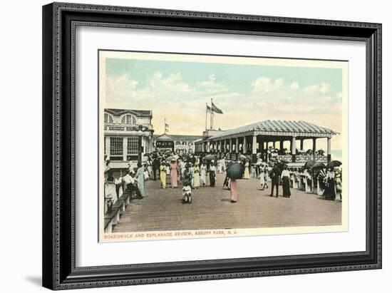 Boardwalk and Esplanade, Asbury Park, New Jersey-null-Framed Art Print