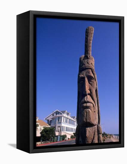 Boardwalk and Totem Pole on the Beach, Ocean City, Maryland, USA-Bill Bachmann-Framed Premier Image Canvas