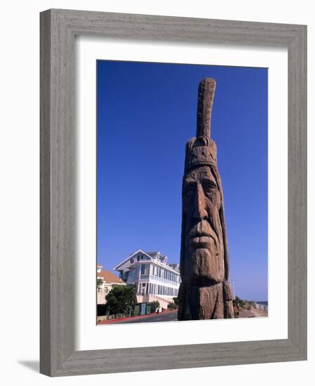 Boardwalk and Totem Pole on the Beach, Ocean City, Maryland, USA-Bill Bachmann-Framed Photographic Print