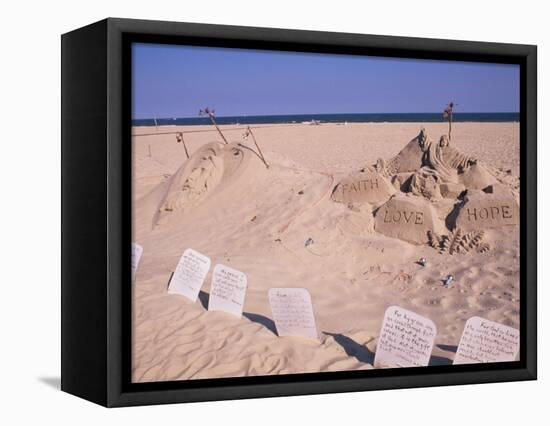 Boardwalk Beach Sand of Christ, Ocean City, Maryland, USA-Bill Bachmann-Framed Premier Image Canvas