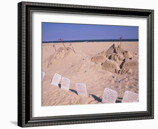 Boardwalk Beach Sand of Christ, Ocean City, Maryland, USA-Bill Bachmann-Framed Photographic Print