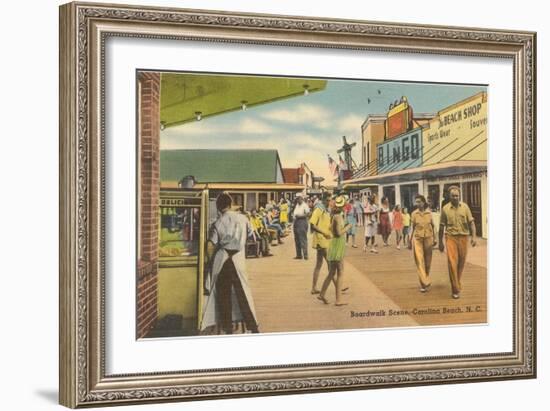 Boardwalk, Carolina Beach, North Carolina-null-Framed Art Print