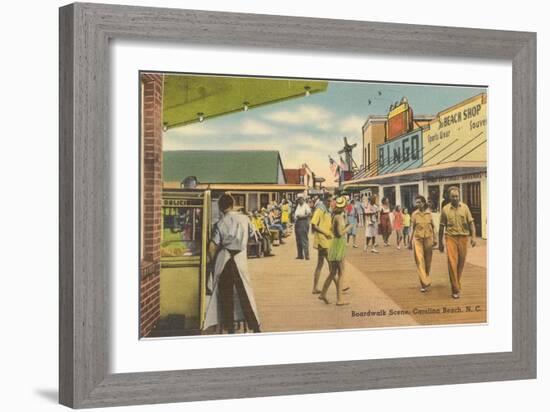 Boardwalk, Carolina Beach, North Carolina-null-Framed Art Print