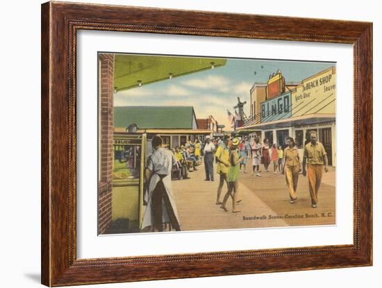 Boardwalk, Carolina Beach, North Carolina-null-Framed Art Print