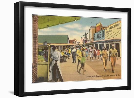 Boardwalk, Carolina Beach, North Carolina-null-Framed Art Print