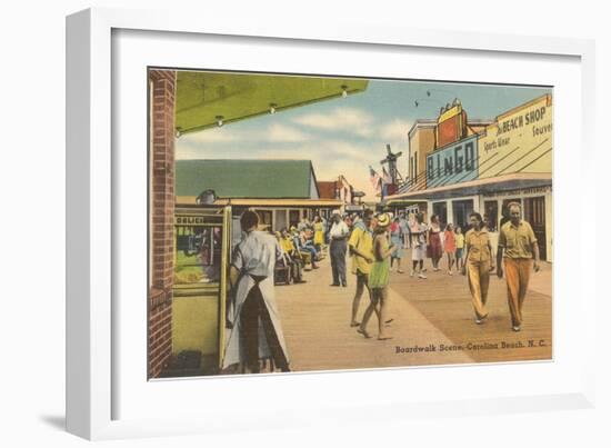 Boardwalk, Carolina Beach, North Carolina-null-Framed Art Print