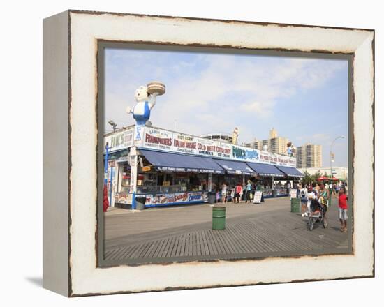 Boardwalk, Coney Island, Brooklyn, New York City, United States of America, North America-Wendy Connett-Framed Premier Image Canvas