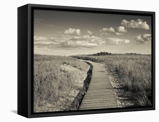 Boardwalk, Good Harbour Beach, Gloucester, Cape Ann, Massachusetts, USA-Walter Bibikow-Framed Premier Image Canvas