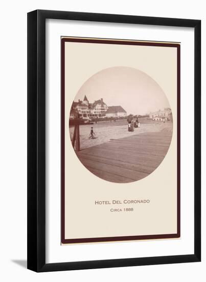 Boardwalk, Hotel del Coronado, San Diego, California-null-Framed Art Print