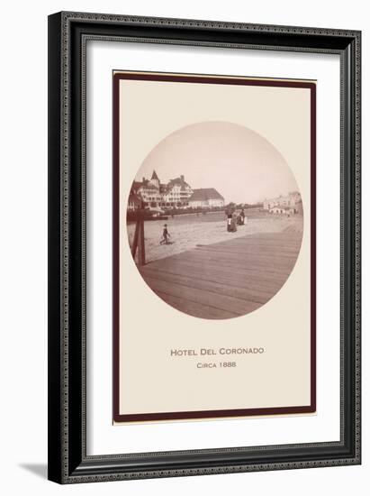 Boardwalk, Hotel del Coronado, San Diego, California-null-Framed Art Print
