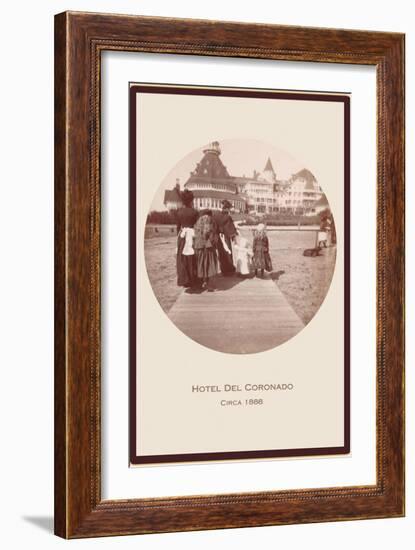 Boardwalk, Hotel del Coronado, San Diego, California-null-Framed Art Print