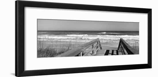 Boardwalk Leading Towards a Beach, Playlinda Beach, Canaveral National Seashore, Titusville-null-Framed Photographic Print