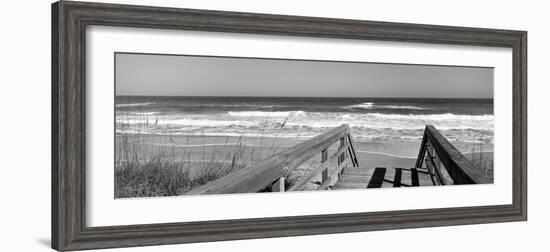 Boardwalk Leading Towards a Beach, Playlinda Beach, Canaveral National Seashore, Titusville-null-Framed Photographic Print