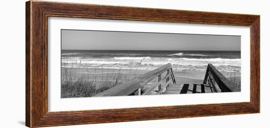 Boardwalk Leading Towards a Beach, Playlinda Beach, Canaveral National Seashore, Titusville-null-Framed Photographic Print