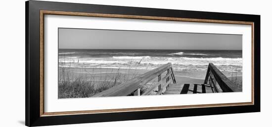 Boardwalk Leading Towards a Beach, Playlinda Beach, Canaveral National Seashore, Titusville--Framed Photographic Print