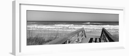 Boardwalk Leading Towards a Beach, Playlinda Beach, Canaveral National Seashore, Titusville-null-Framed Photographic Print