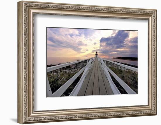 Boardwalk of Marshall Point Lighthouse-George Oze-Framed Photographic Print