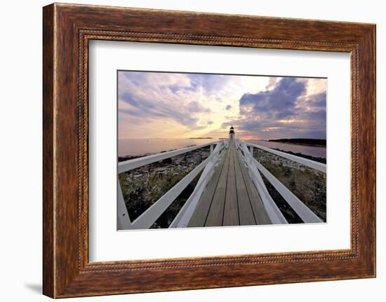 Boardwalk of Marshall Point Lighthouse-George Oze-Framed Photographic Print