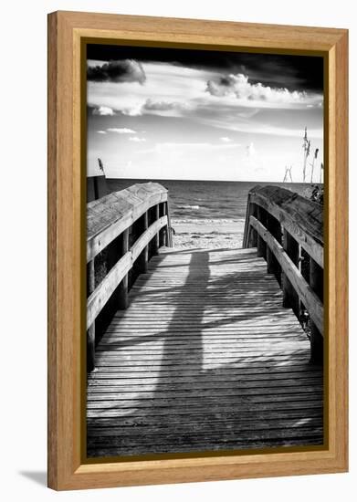 Boardwalk on the Beach at Sunset-Philippe Hugonnard-Framed Premier Image Canvas