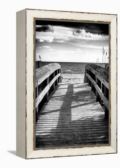 Boardwalk on the Beach at Sunset-Philippe Hugonnard-Framed Premier Image Canvas