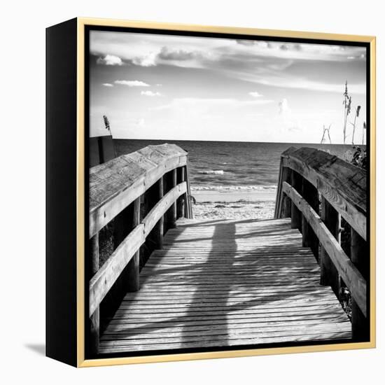 Boardwalk on the Beach at Sunset-Philippe Hugonnard-Framed Premier Image Canvas