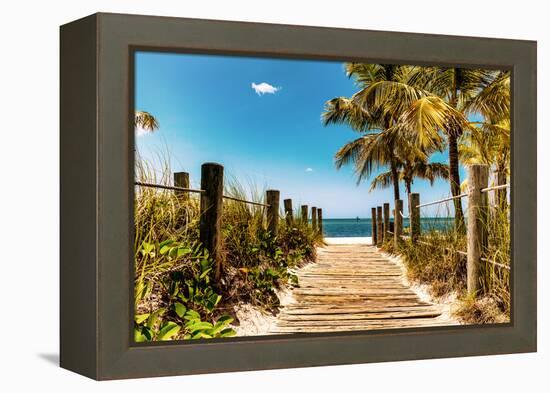 Boardwalk on the Beach - Key West - Florida-Philippe Hugonnard-Framed Premier Image Canvas