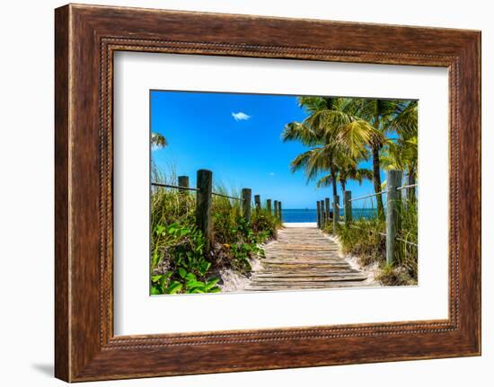 Boardwalk on the Beach - Key West - Florida-Philippe Hugonnard-Framed Photographic Print