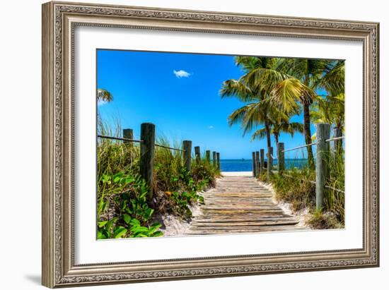 Boardwalk on the Beach - Key West - Florida-Philippe Hugonnard-Framed Photographic Print