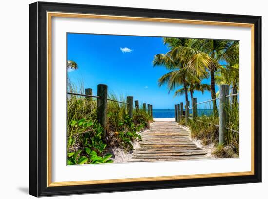 Boardwalk on the Beach - Key West - Florida-Philippe Hugonnard-Framed Photographic Print