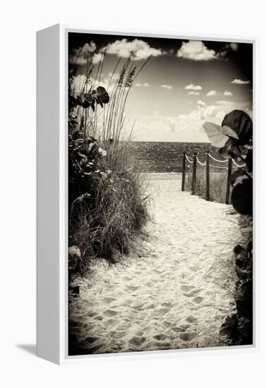 Boardwalk on the Beach - Miami - Florida-Philippe Hugonnard-Framed Premier Image Canvas