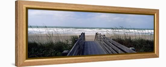 Boardwalk on the Beach, Nokomis, Sarasota County, Florida, USA-null-Framed Premier Image Canvas