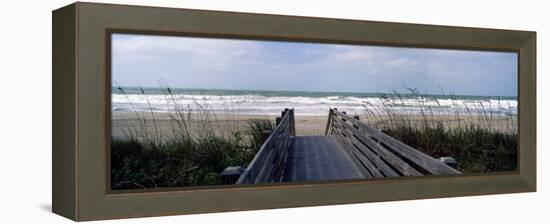 Boardwalk on the Beach, Nokomis, Sarasota County, Florida, USA-null-Framed Premier Image Canvas