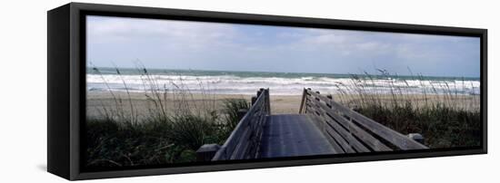 Boardwalk on the Beach, Nokomis, Sarasota County, Florida, USA-null-Framed Premier Image Canvas