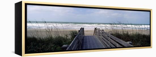 Boardwalk on the Beach, Nokomis, Sarasota County, Florida, USA-null-Framed Premier Image Canvas