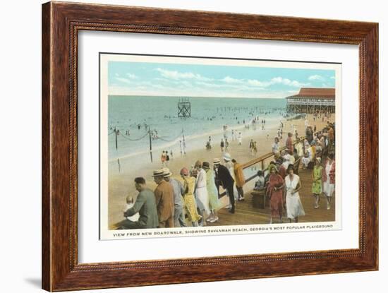 Boardwalk, Savannah Beach, Georgia-null-Framed Art Print