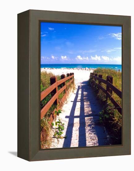 Boardwalk, South Beach, Miami, Florida, USA-Terry Eggers-Framed Premier Image Canvas